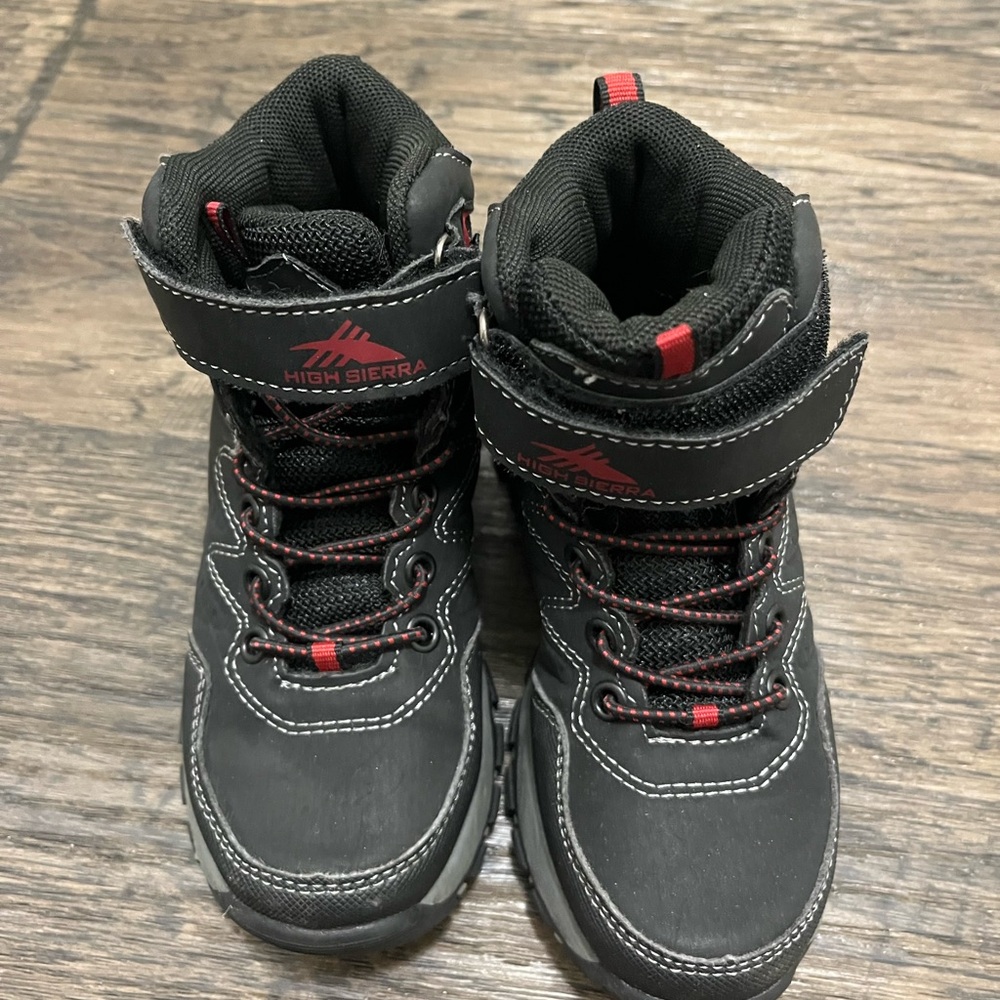 High Sierra Kids Black and Red Boots